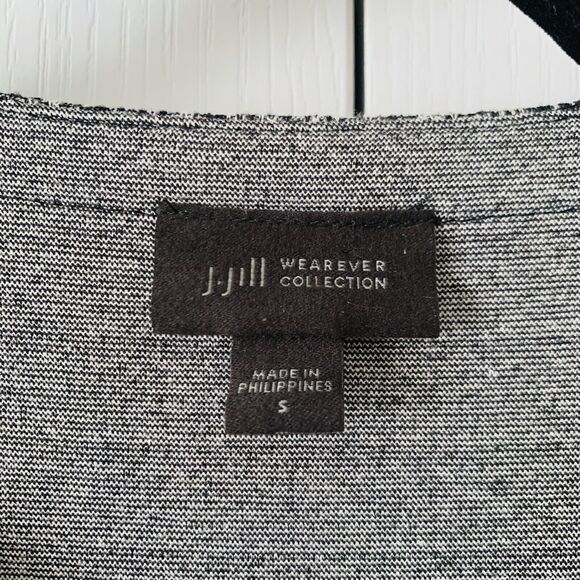 J Jill Cardigan S Gray  Wearever Collection Tweed Open Stretch Career Preppy - Picture 3 of 10